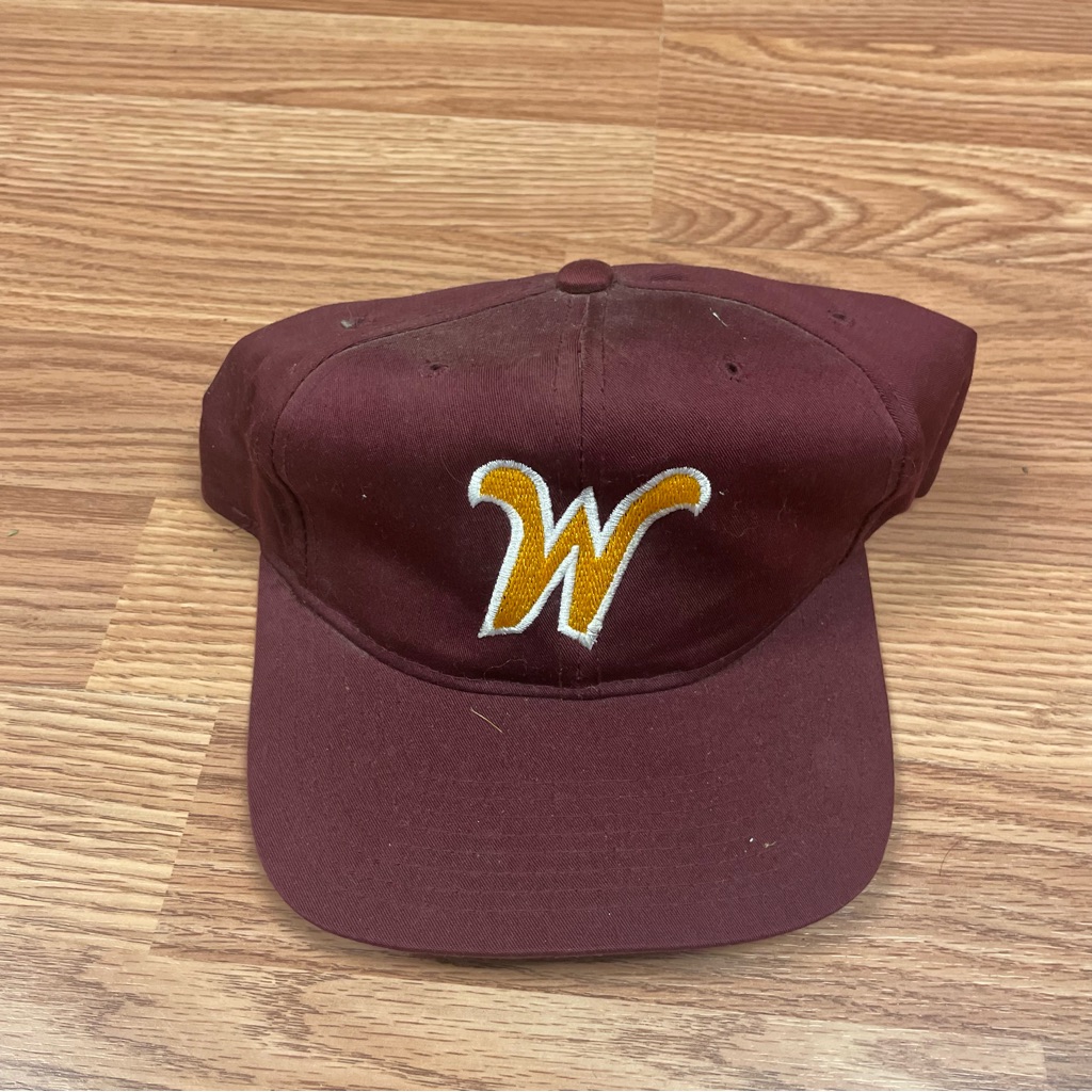 Vintage Yupoong Wolverines Mens Snapback Hat Red 90s Adjustable Baseball